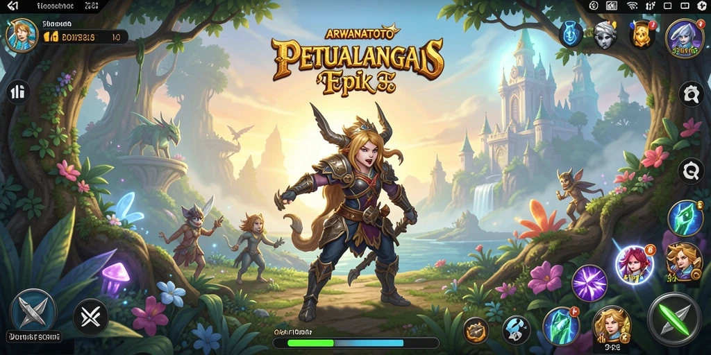 Tampilan gameplay epik di ARWANATOTO yang menakjubkan.