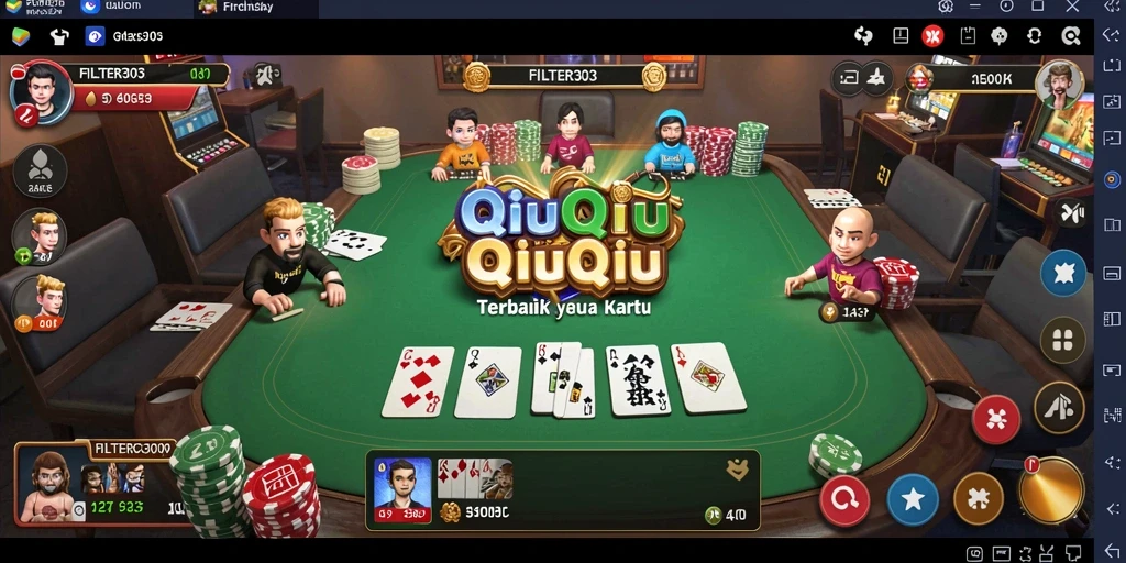 Gameplay mengasyikkan QiuQiu di FILTER303 dengan tampilan yang menarik.