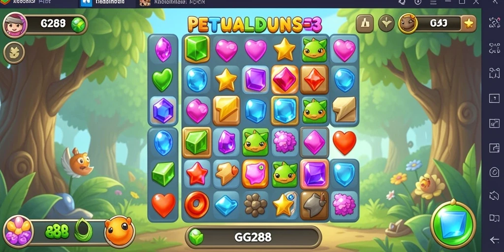 Tampilan gameplay GG288 yang menarik dalam genre Match-3.