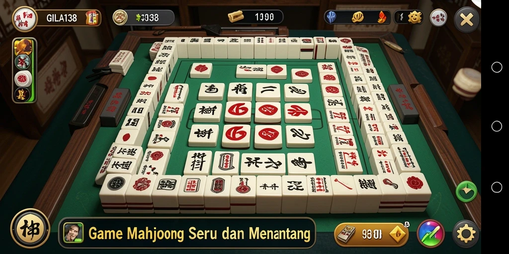 Tangkapan layar GILA138 menunjukkan permainan Mahjong yang menarik dan seru.
