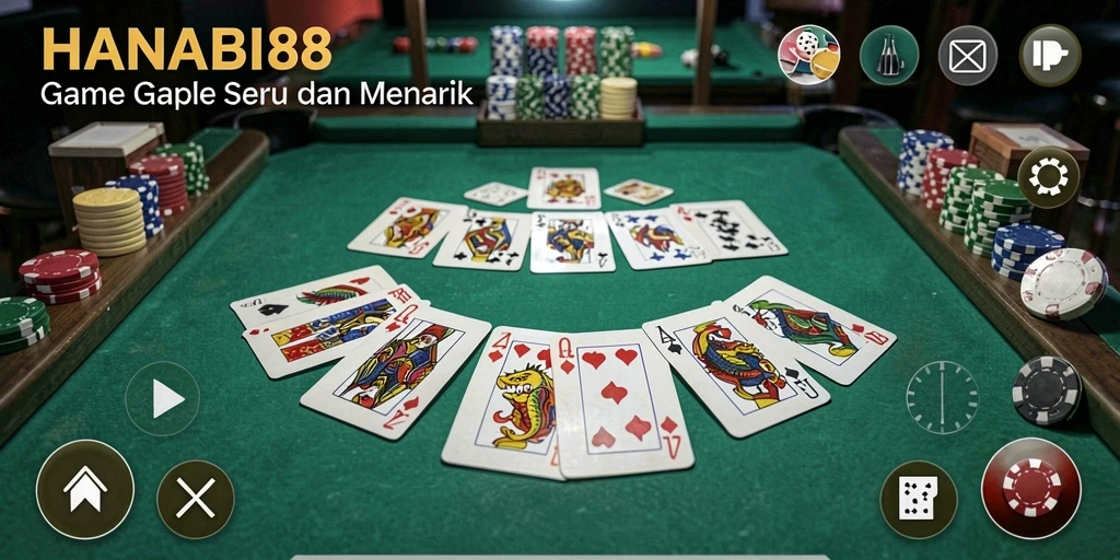 Gambaran gameplay Gaple yang seru dan menyenangkan.