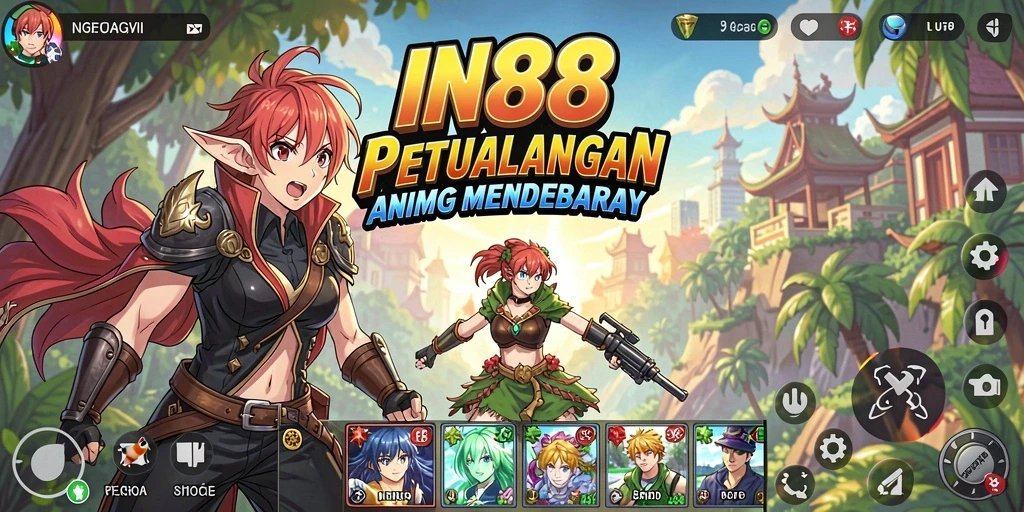 Tampilan gameplay IN88 yang menarik dengan karakter anime ikonik.