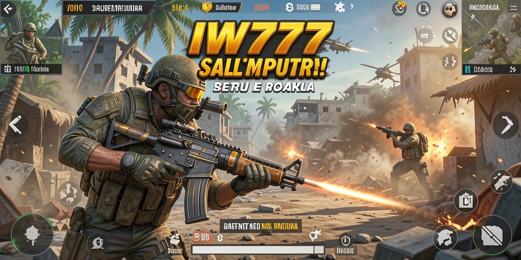 Gameplay dinamis IW777 yang menegangkan dalam pertempuran Battle Royale.