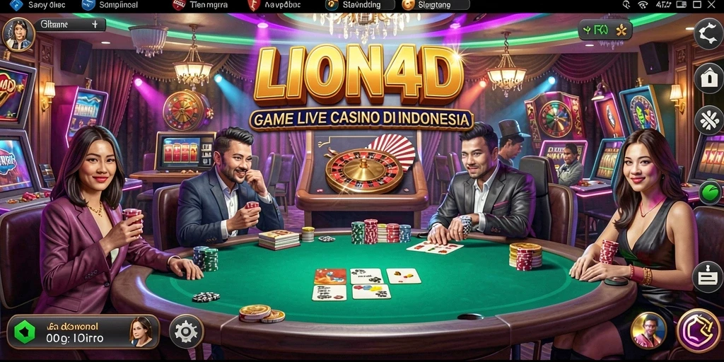 Screenshot gameplay LION4D menunjukkan dealer langsung yang ramah.