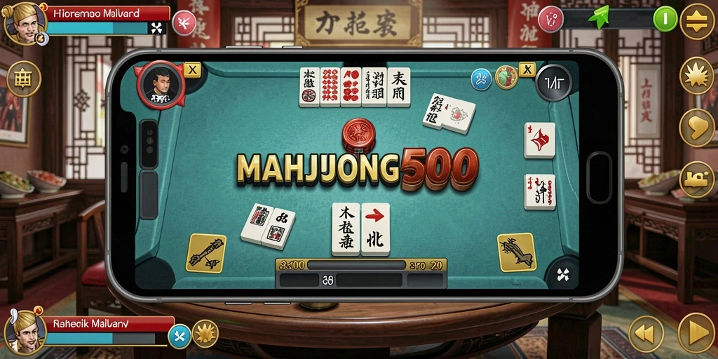 Screenshot MAHJONG500 menampilkan gameplay menarik dengan puzzle yang menantang.