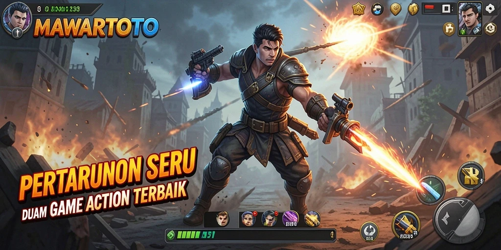 Tangkapan layar game MAWARTOTO menampilkan aksi pertempuran yang intens.