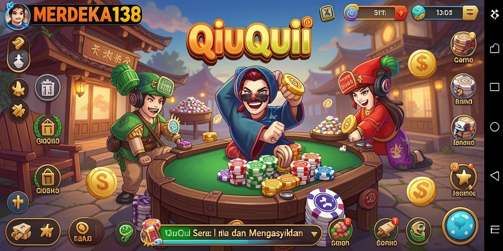 Tampilan gameplay QiuQiu yang menegangkan di MERDEKA138.