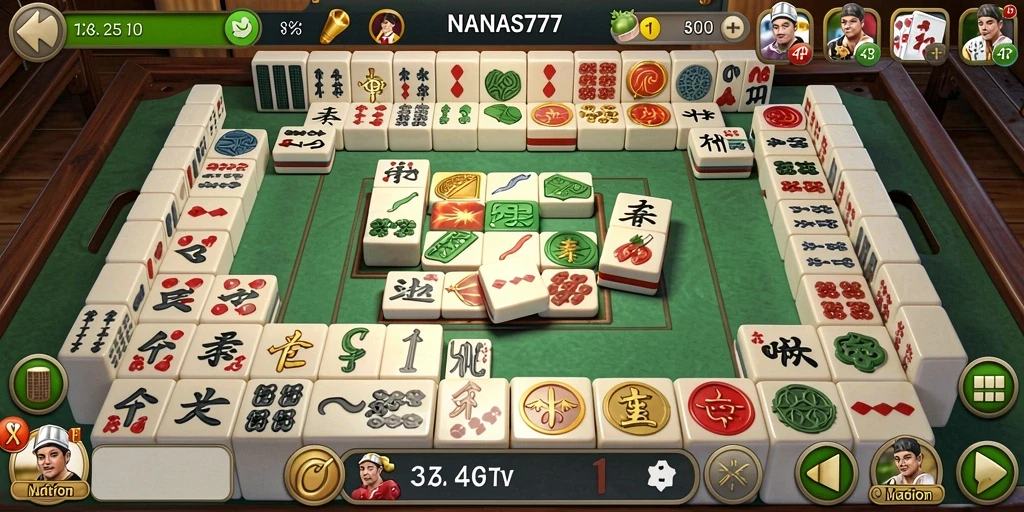 Gameplay Mahjong seru di NANAS777 dengan grafik menarik.