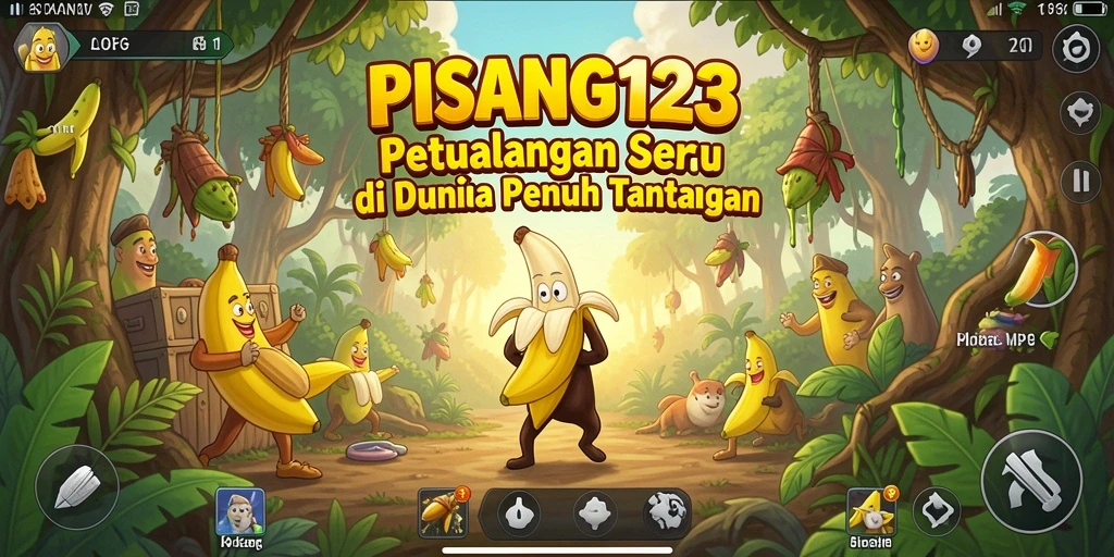 Screenshot utama PISANG123 menampilkan gameplay penuh aksi di dunia petualangan.