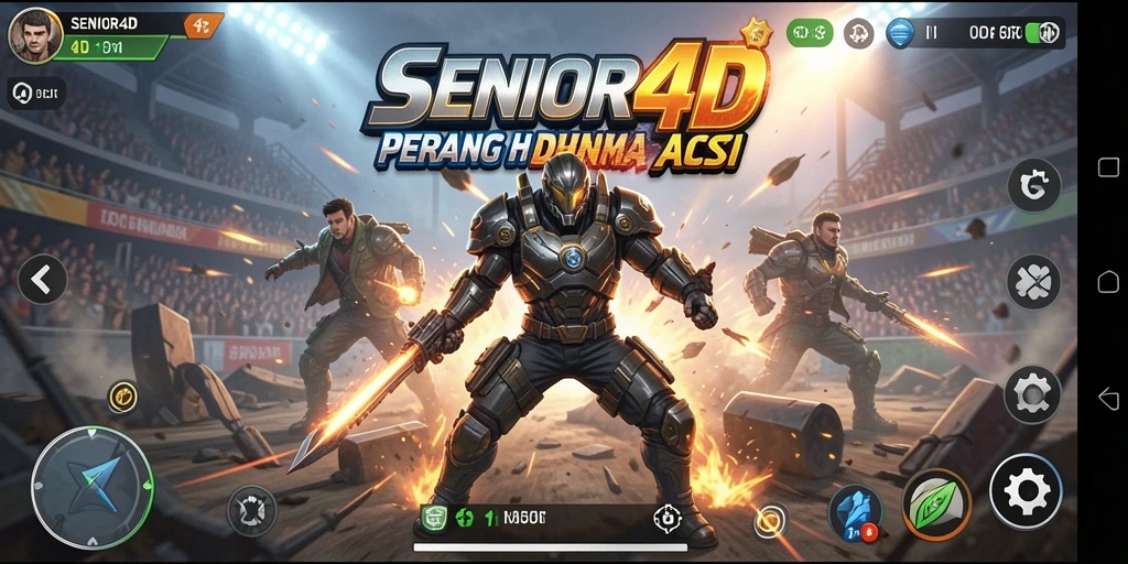 Tampilan aksi mendebarkan dalam gameplay <strong>SENIOR4D</strong> yang penuh warna.