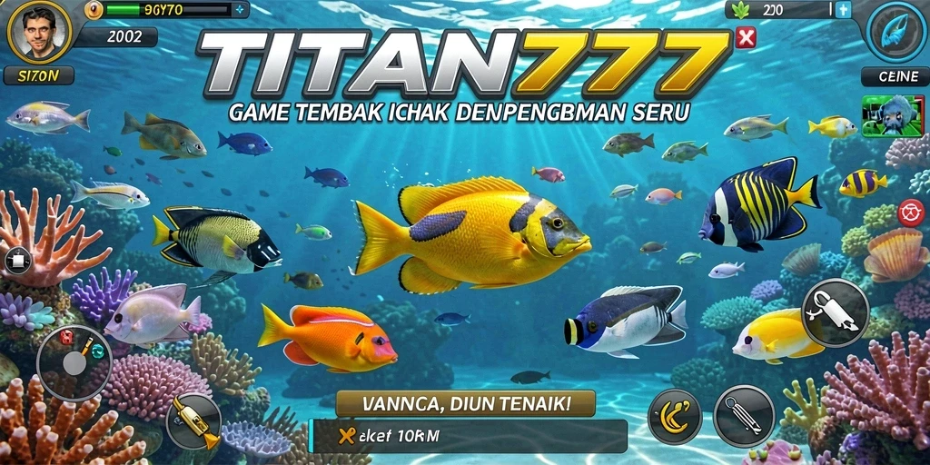 Tampilan gameplay menakjubkan saat menembak ikan di TITAN777.