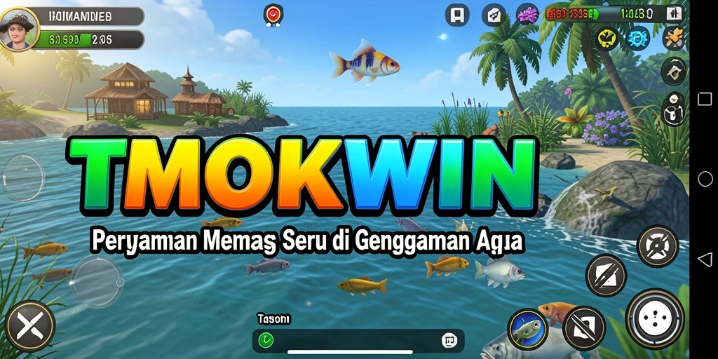 Gameplay TMOKWIN yang menampilkan pengalaman memancing yang realistis dan seru.