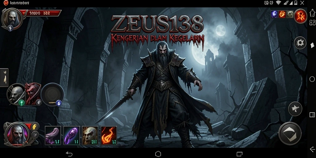 Screenshot gameplay ZEUS138 yang menunjukkan suasana mencekam.